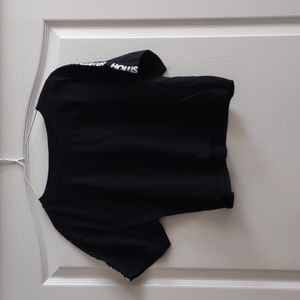 Hollister Boyfriend Tee, Cropped, Cotton T-shirt, Black M